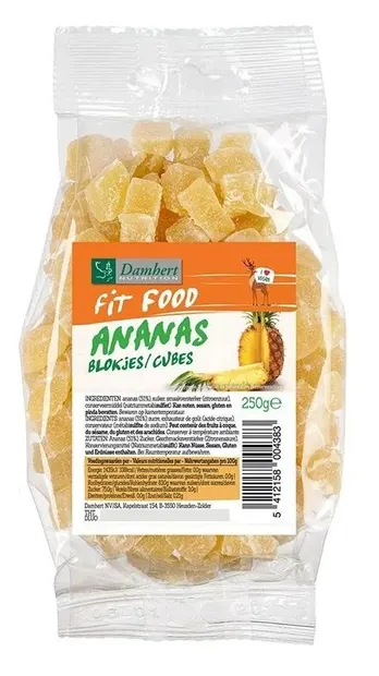 Ananas uscat cuburi, 250 g, Damhert