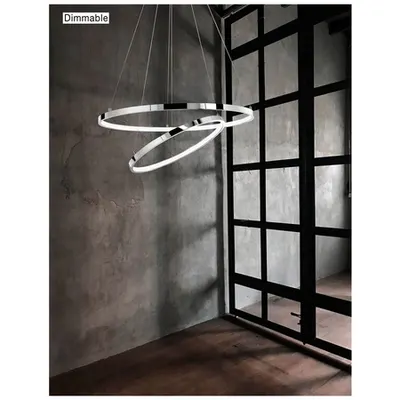 Lampa suspendata ARIA Crom Aluminiu & Acrylic Adjustable Dimabil LED 85 Wat 230 Volt 4500Lm 3000K IP20