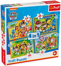 Puzzle Trefl 4 în 1 - Vacanță Paw Patrol