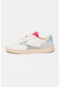 Pantofi sport low-cut din piele - Alb/Gri