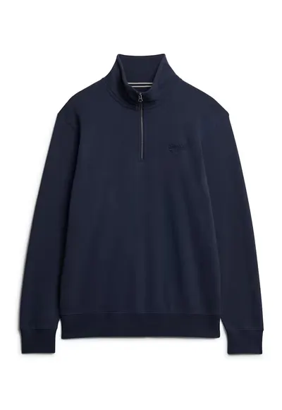 SUPERDRY - Bluza de trening cu fermoar scurt - Albastru