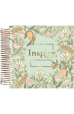 NLT Dayspring Inspire Illustrating Bible, Filament-Enabled Edition (Spiral Bound, Mint Floral Garden)