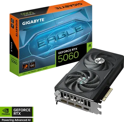 Placa video gaming Gigabyte NVidia GeForce RTX 5060 EAGLE MAX OC 8GB GDDR7, 128bit