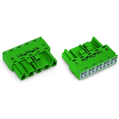 Plug; 5-pole; Cod. Q; 4,00 mm²; green