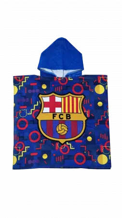 Prosop tip poncho, 60x120 cm, 100% bumbac, FC Barcelona Engros
