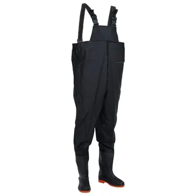 Gossi salopeta cu pieptar si cizme, negru, marimea 46