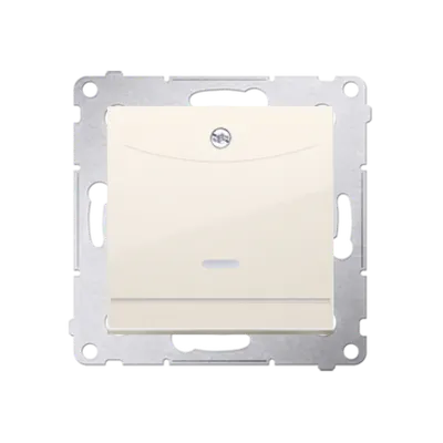 Intrerupator dublu de hotel cu led-2Z , curent nominal 10 (2) A, necesita utilizare releu/contactor, crem