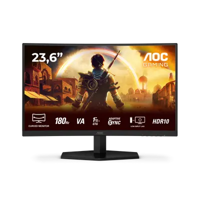 Monitor Gaming AOC C24G42E, 23.6", 1920 x 1080 pixeli, Black, Red, 3 ani Garantie