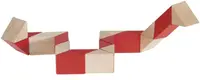 Puzzle logic 3D din lemn Fridolin - Șarpe, natural/roșu