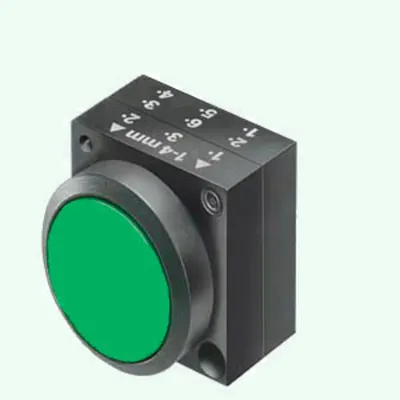 Buton comanda, verde, cu revenire