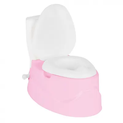 Olita educationala pentru copii tip Minitoaleta Pilsan Talking Pink cu sunete,margini rotunjite,vas colectare detasabil,lumini si suport hartie
