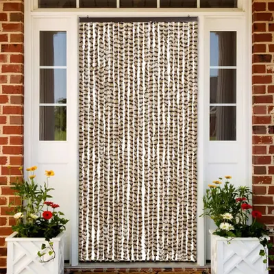 Gossi perdea pentru insecte, bej si maro, 100 x 220 cm, chenille