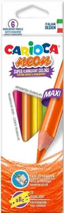 Creioane colorate Carioca Neon - Maxi, 6 culori