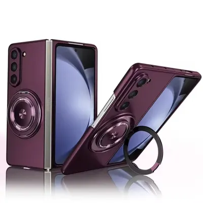 Husa cu Inel Rotativ, Compatibil cu Samsung Galaxy Z Fold 5, MagSafe, Incarcare Wireless, Mov Engros