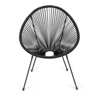Fotoliu de grădină negru din metal/din plastic Avocado Comfort – Bonami Selection