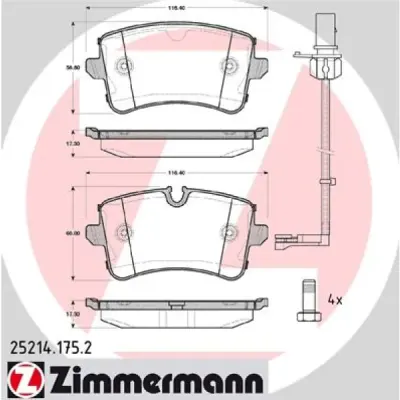 Set placute frana, frana disc ZIMMERMANN 25214.175.2