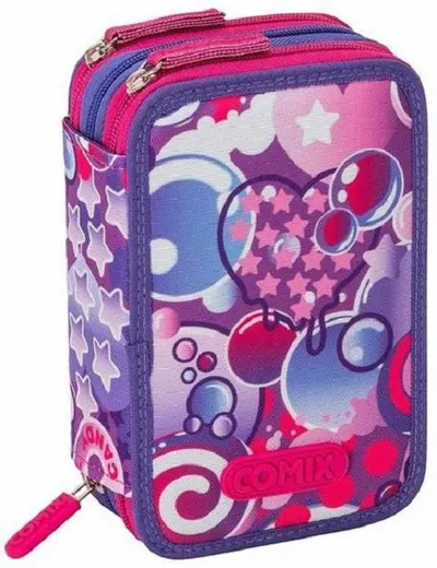 Penar școlar echipat Panini Comix - Bright Bubbles Girl, 3 fermoare