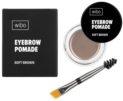 Wibo Pomadă impermeabilă pentru sprâncene, cu perie, Soft Brown, 3.5 g