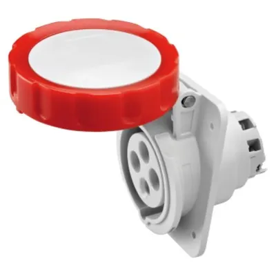 Priza industriala incastrata 10° HP - IP66/IP67 - 3P+E 32A 380-415V 50/60HZ - RED - 6H - Strangere cu surub