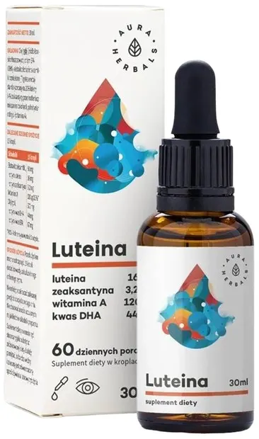 Luteină, zeaxantină, vitamina A și ulei de pește, picături, 30 ml, Aura Herbals