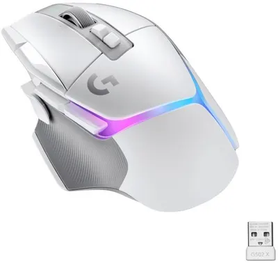 Mouse de gaming Logitech - G502 X Plus EER2, optic, wireless, alb