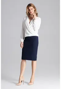 Bluza dama eleganta - Maneca lunga - Poliester/Elastan - Ecru