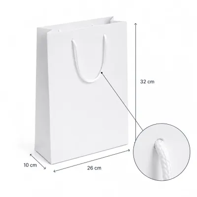 Pungi cadou dreptunghiulare uni - alb (set 12 buc) - Medie - 26x32x10cm