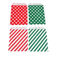 Set 24 pungi de Crăciun 4 modele cu buline sau dungi și stickere - Default Title