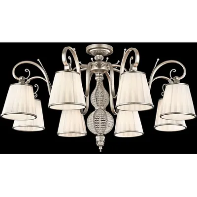 Candelabru Elegant Brezza,8 becuri dulie E14, 230V,D.82cm, H.49 cm,Argintiu