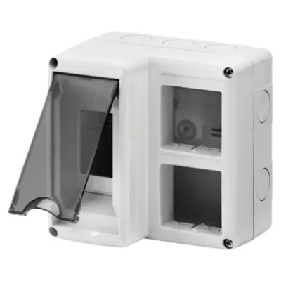 Protected Enclosure For Combined Installation of Modular Devices din and System - 2 din Module - 4 System Module - Module 2x2 - Ip40 - Grey Ral 7035