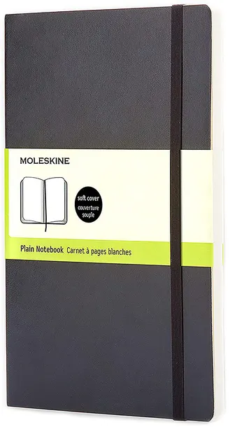 Agenda cu coperți broșate Moleskine Classic Plain - Neagra, file albe