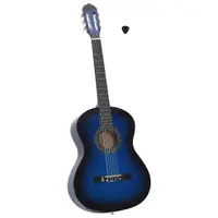 vidaXL Chitară clasică începători, albastru, 4/4 39", lemn de tei