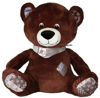 Jucărie de pluș Amek Toys - Ursuleț de pluș cu plasture, maro, 36 cm