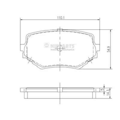 Set placute frana, frana disc NIPPARTS J3608017