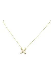 Colier Auriu - Fluture cu Cristale Zirconia - 40x5cm