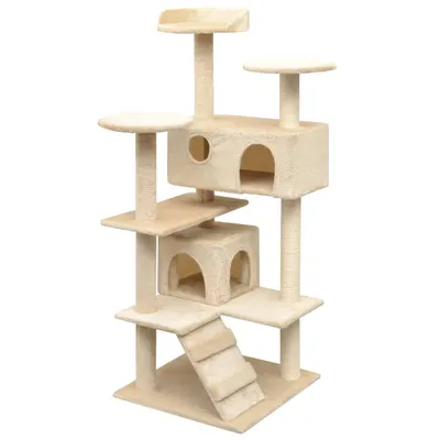 Gossi ansamblu pentru pisici cu funie de sisal, 125 cm, bej