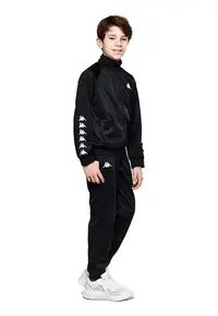 Set trening hanorac cu fermoar si pantaloni - negru - poliester -