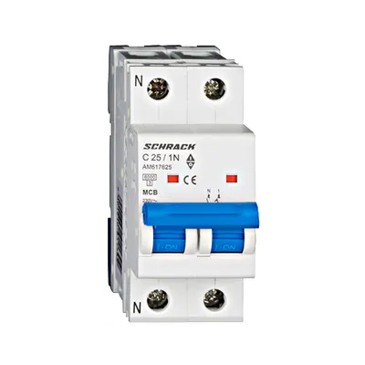 Intreruptor automat modular MCB, AMPARO 6kA, C 25A, 1P+N
