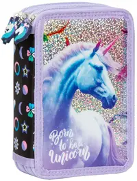 Penar cu rechizite Derform Unicorn 15 - Cu 3 fermoare