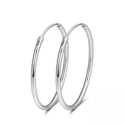 Cercei rotunzi argint 925, JW1785, model elegant, placati cu rodiu