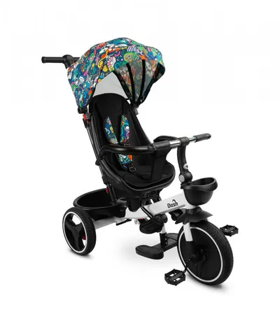 Tricicleta pentru copii Toyz Dash Melange cu maner parental, scaun reversibil si spatar reglabil cu pozitie de somn, suport picioare, frana si copertina,pana la 25 kg