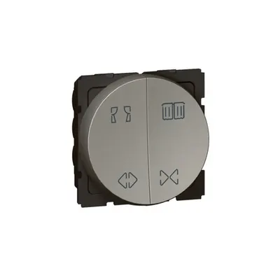 Intrerupator dublu Arteor pentru curtain control - 10 A - 2 rotund module - magnesium