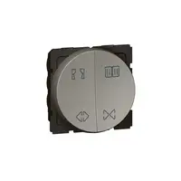 Intrerupator dublu Arteor pentru curtain control - 10 A - 2 rotund module - magnesium