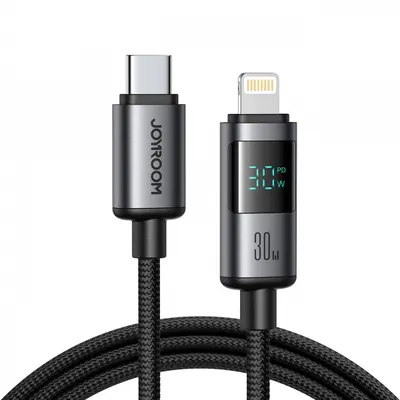 Cablu Date si Incarcare USB-C - Lightning Joyroom S-A16 Pro Prism Display, 30W, 1.2m, Negru