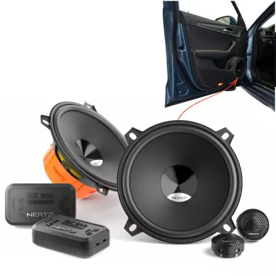 Difuzoare auto Hertz Dieci DSK 130.3, set sistem 2 căi, 130mm, 60W RMS, 4Ω, 4 difuzoare + Accesorii