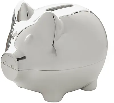 Casetă de economii argintie Widdop Bambino - Purceluș Piggy
