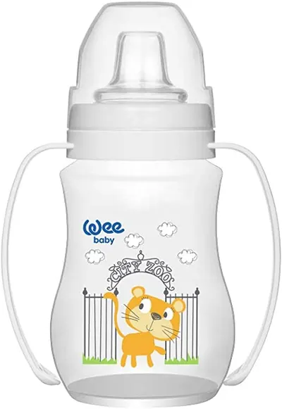 Cană cu mânere anti-vărsare Wee Baby - Albă, 250 ml
