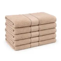 Set 5 prosoape mari 70x130cm, din 100% bumbac pakistanez, 400g, Bej