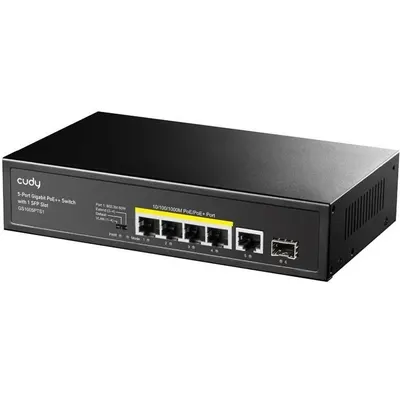 Switch Cudy GS1005PTS1, 5 porturi, PoE Gigabit, 1 port Uplink SFP / 6971690791704