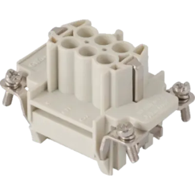 Insert pentru conector Mama - 44X27 - 6P + E 16A 500V / 6kV / 3 - SPRING TERMINAL - GRI